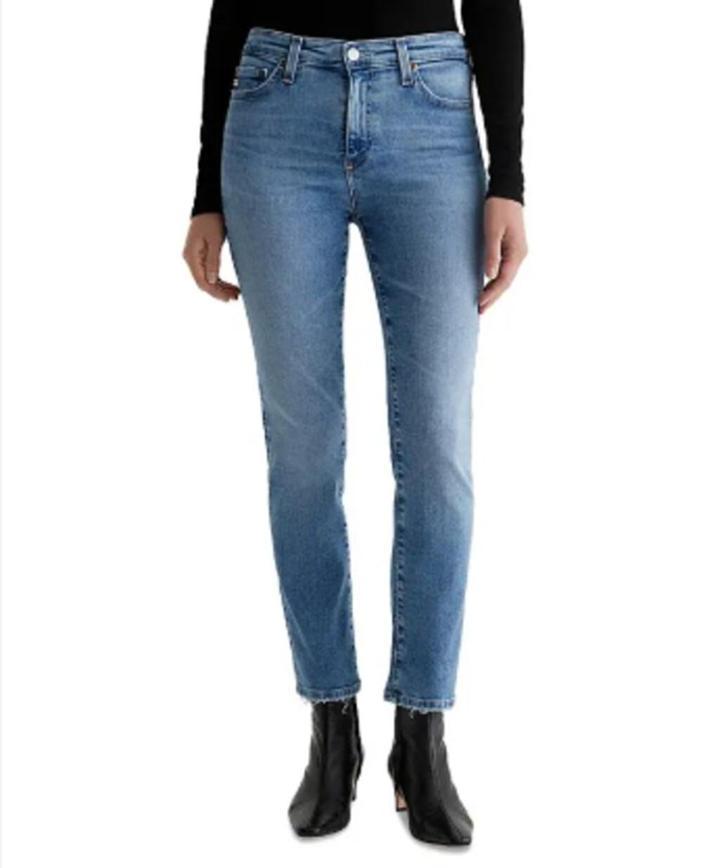 NWT Adriano Goldschmied Mari High Rise Slim Straight Crop Jeans (26)
